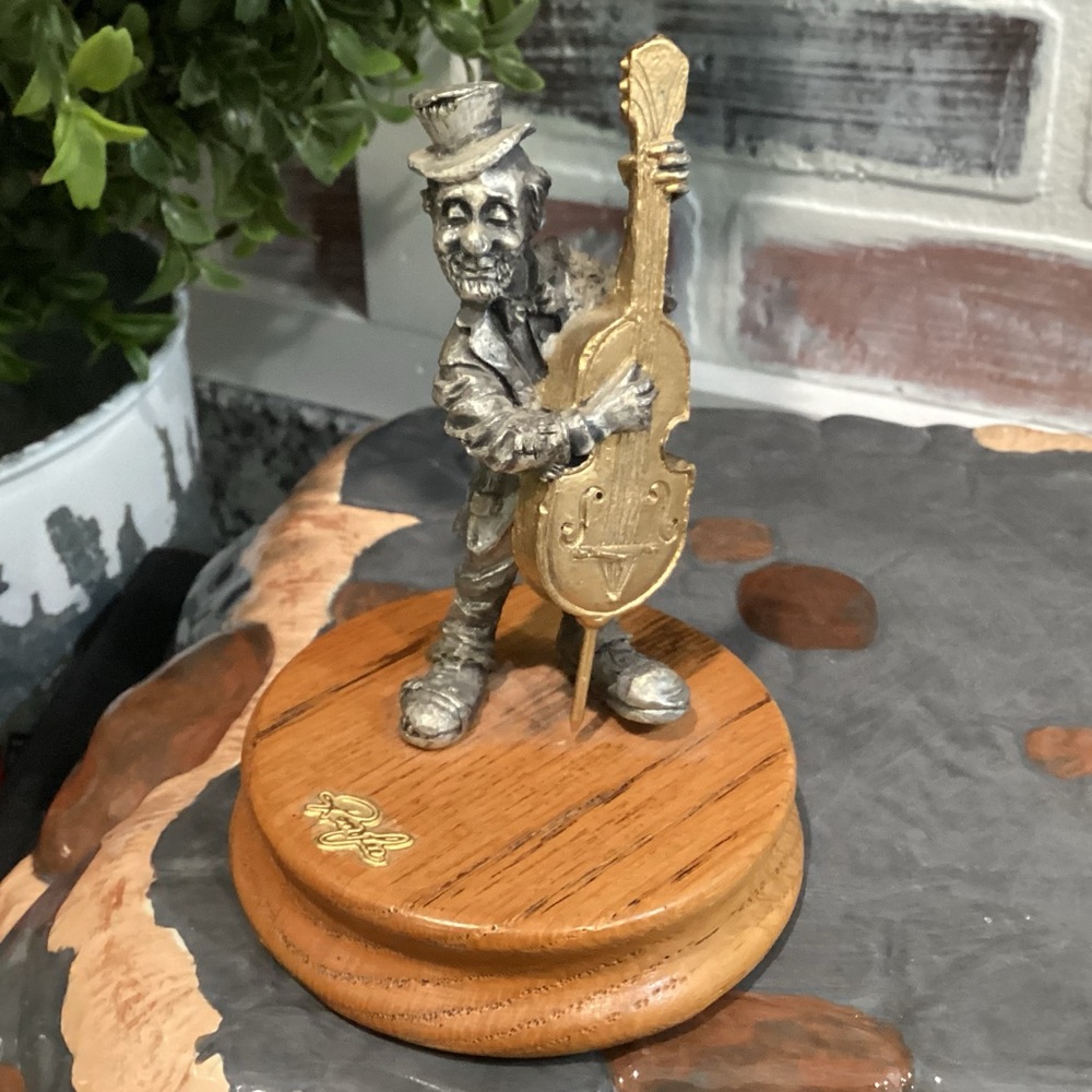 🟡 Vintage Pewter Ron Lee Hobo Band Collection - Collectible - Org. Price Sticker